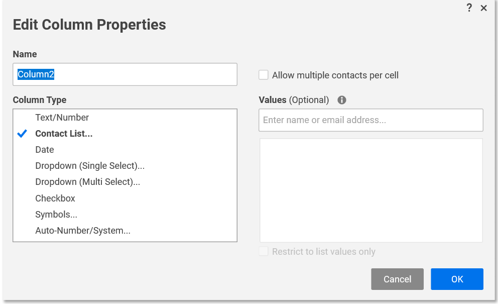 Columns Smartsheet Learning Center